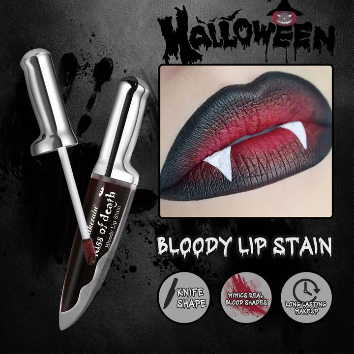 Lip Stain Kiss of Death Bloody Gothic Matte Long Lasting Waterproof Non Stick Color Darkens Over Time Vampire Makeup