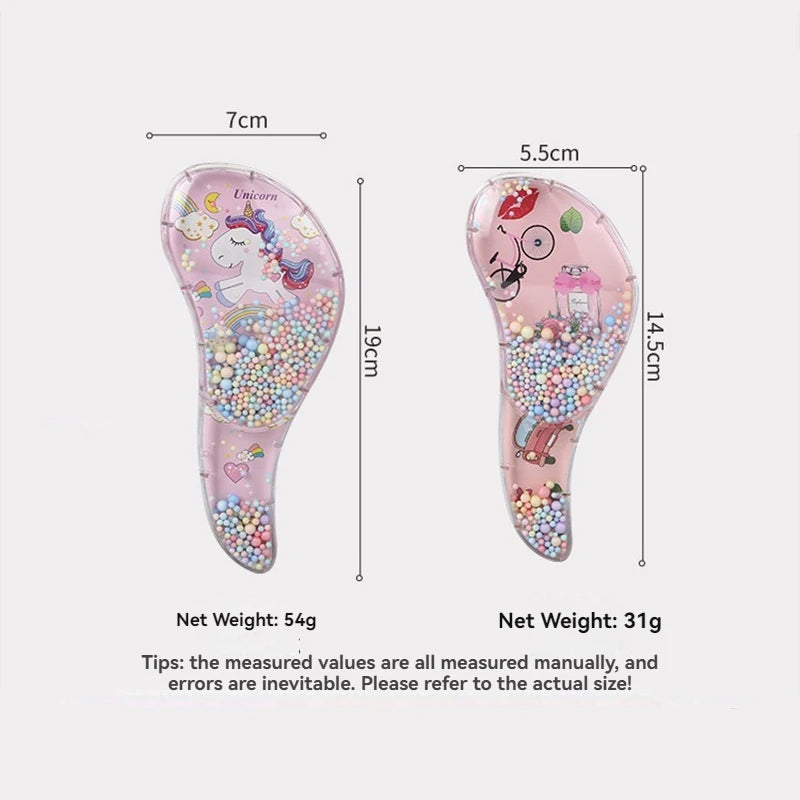 2025 New Cute Children's Horn Comb Cartoon Transparent Comb Anti Knot Fashion Massage Comb Smooth Hair Comb Hairdressing Comb
