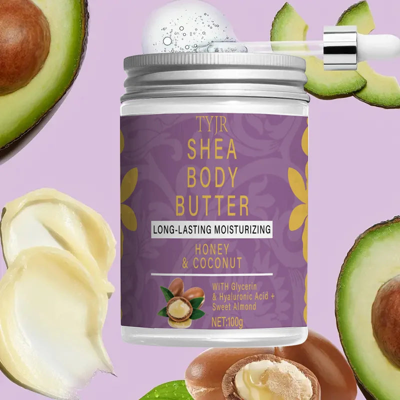 Shea Butter Moisturizing Body Cream, Softer and Moisturizes Skin, Tightens Skin, Makes Skin More Brightens and Shiny, and Moisturizes Body Massage, Suitable for Dry and Cracked Skin