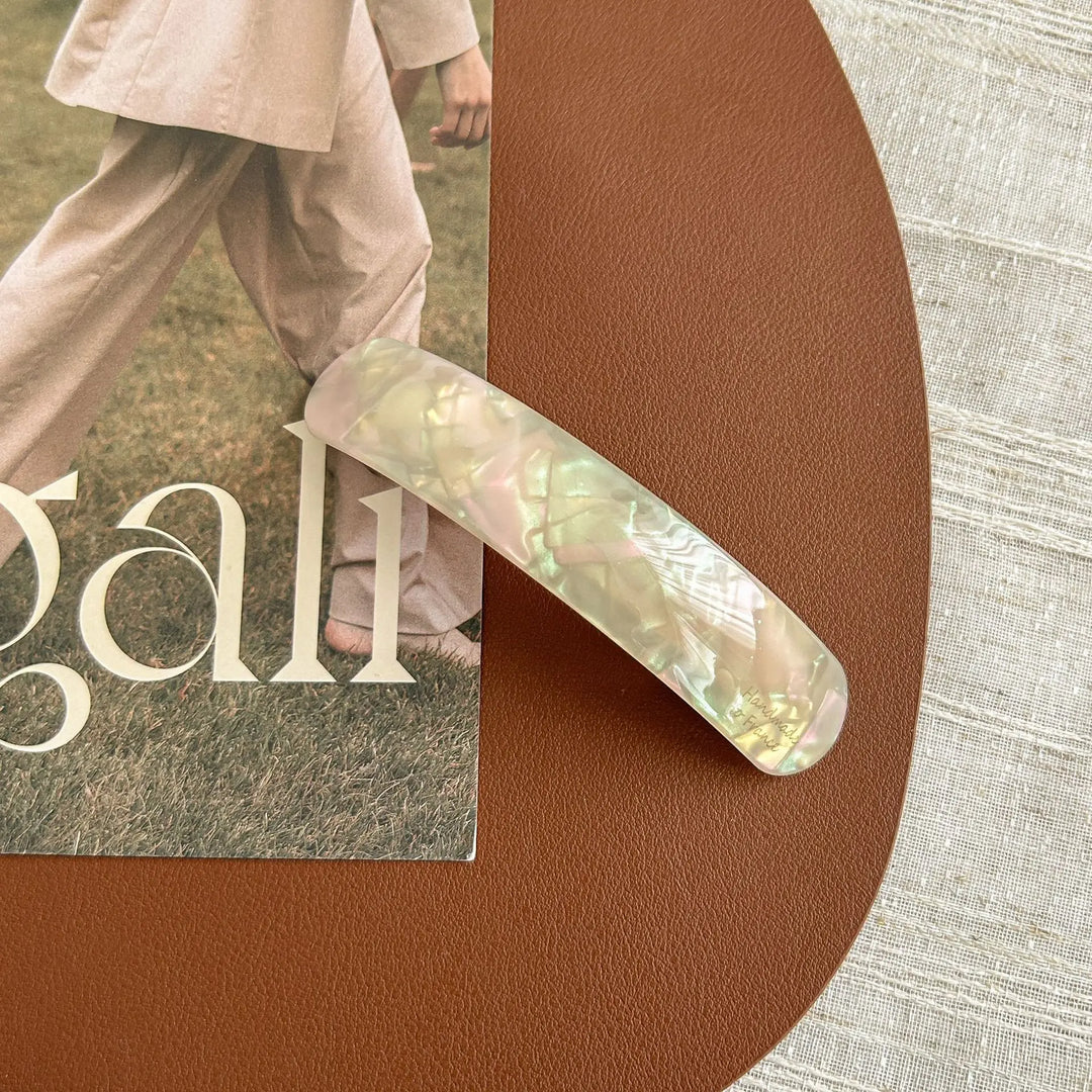 Acetate Hair Clips For Women French Style Curve Barrette Clip Beige Green Brown Hairpin For Thin & Thick Hair Non-slip Accessory