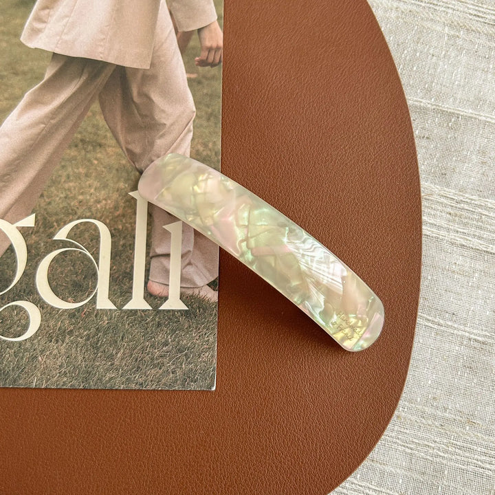Acetate Hair Clips For Women French Style Curve Barrette Clip Beige Green Brown Hairpin For Thin & Thick Hair Non-slip Accessory