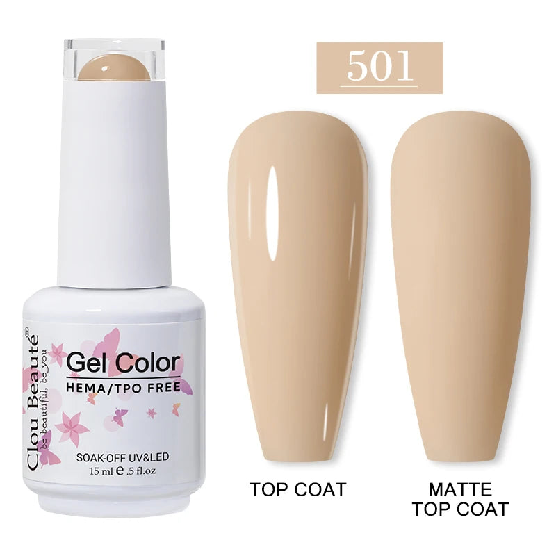 Clou Beaute 15ml HEMA TPO FREE Gel Nail Polish Vernis Semi Permanent UV Nail Art Varnish Lakiery Hybrydowe Manicure Gel Polish