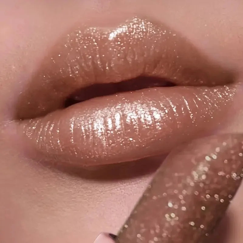 Shimmer Pearlescent Lipstick Long Lasting Waterproof, Moisturizing Plumping Lip Color for Sexy Glamorous Makeup