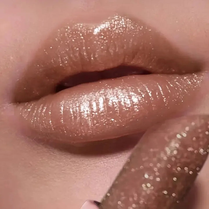 Shimmer Pearlescent Lipstick Long Lasting Waterproof, Moisturizing Plumping Lip Color for Sexy Glamorous Makeup