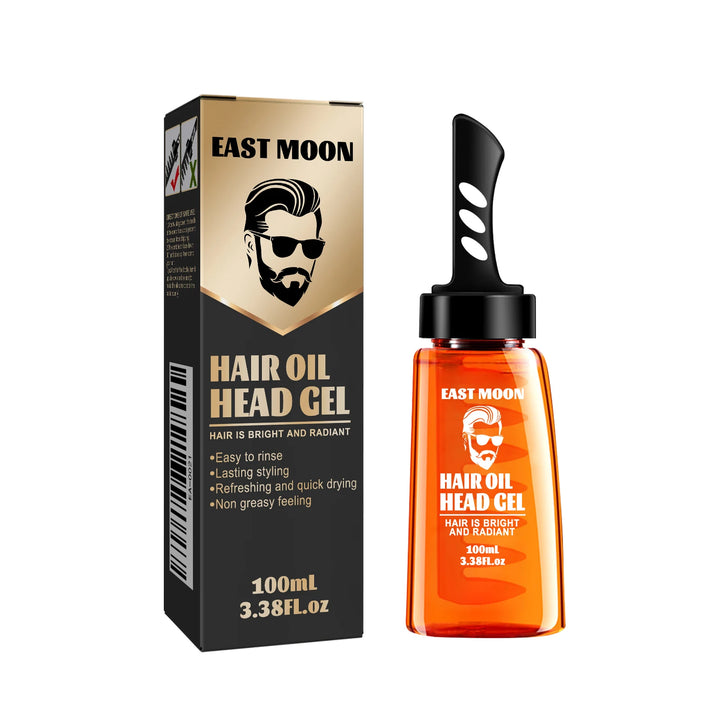 2 in 1 Men's Hair Styling Gel With Wide Tooth Comb Long-lasting Fluffy Hair Styling Oil Styling Cream Strong Hold & Shine