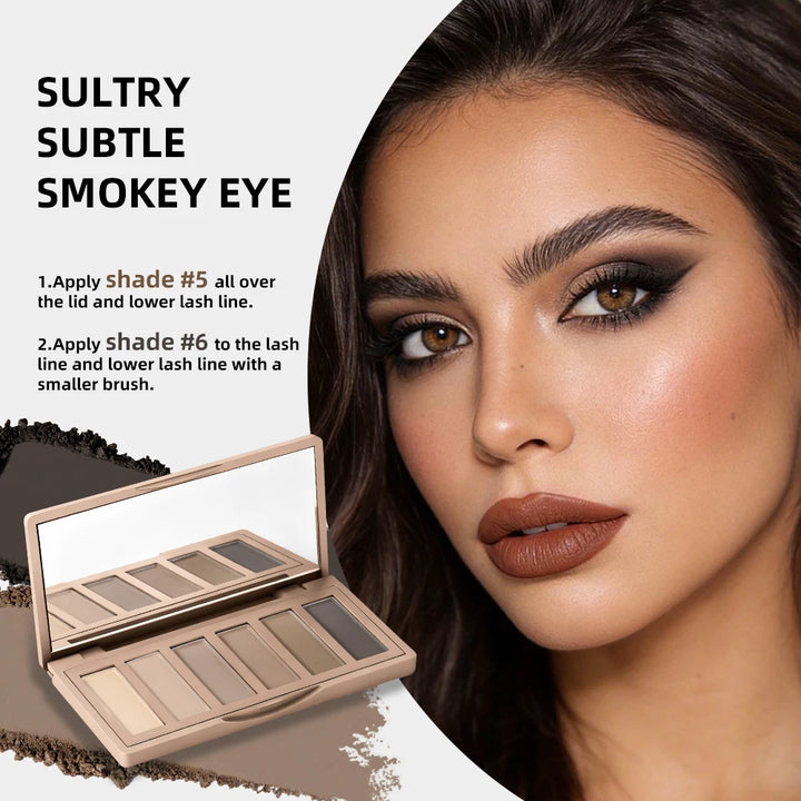 Naked 2 Basics Matte Neutral Eyeshadow Palette and Mirror Shadow Six Colors Contouring Neutral Eyeshadows Long-Lasting  Makeup