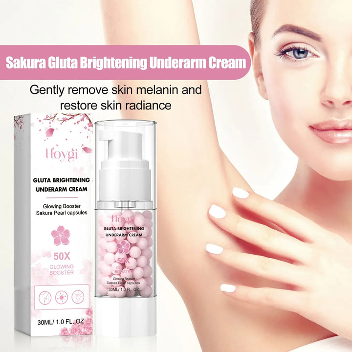 Sakura Underarm Brightening Cream Glowing Skin Dark Spot Corrector Improve Melanin Dull Lightening Hydrate Body Bleaching Cream