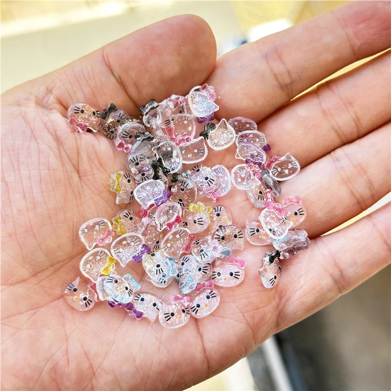 3D Cute Sanrio Family Series Nail Art Jewelry Decor Cartoon Hello Kitty Kuromi Nail Charms Rhinestone Gems Ornament Accessories