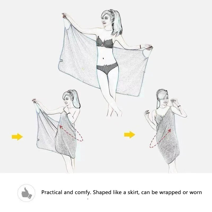 Soft Bathrobe Dress - Cozy Homewear with Towel Set, Spa Lounge Dress for Women & Men, Post-Shower Relaxation Outfit