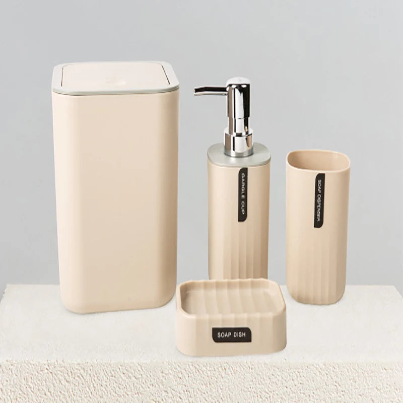 Bathroom Accessories Sets, Toothbrush Holder, Lotion/Soap Dispenser, Cup, Soap Dish, Classic Contemporary Modern Decorative