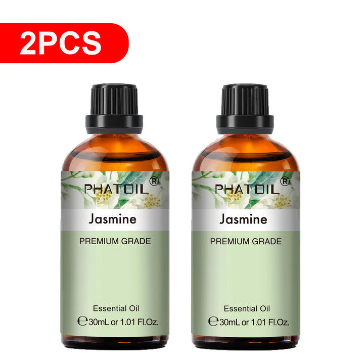 PHATOIL 2PCS Natural Essential Oils Set 30ml Bergamot Lemon Ylang Ylang Lavender Jasmine Vanilla Eucalyptus Aroma Essential Oils