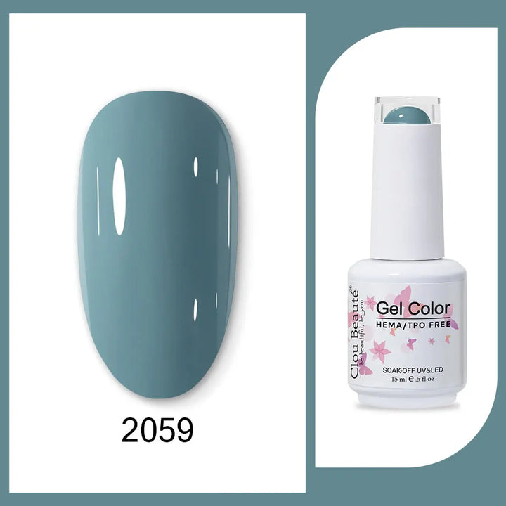 Clou Beaute 15ml Red Black White Green Neon Gel Nail Polish Base Top Coat Velvet Top 400 Colors Semi Permanent Gel Nail Varnish