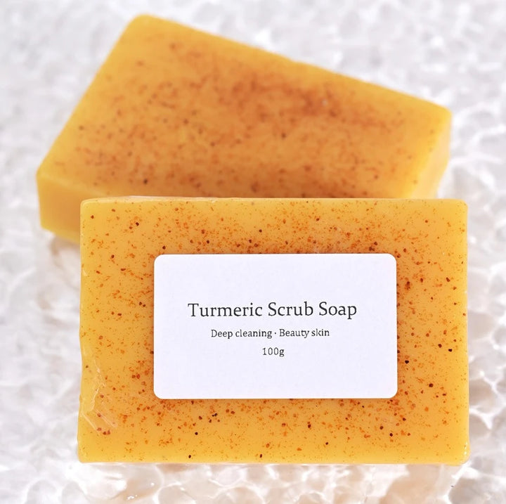 Natural Turmeric Kojic Scrub Soap Cleansing Bath Soap Oil Control & Whitening Kojic Turmeric Soaps for Face,Bath, Body