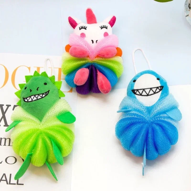 Kawaii Baby Body Bath Ball Mermaid Kids Body Brush Soft Skin-friendly Children Bath Flower Bathroom Accessories
