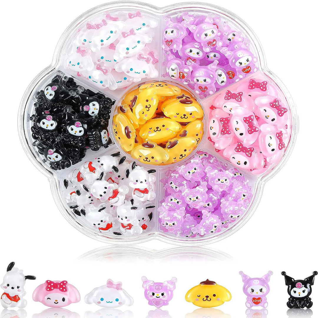 3D Cute Sanrio Family Series Nail Art Jewelry Decor Cartoon Hello Kitty Kuromi Nail Charms Rhinestone Gems Ornament Accessories