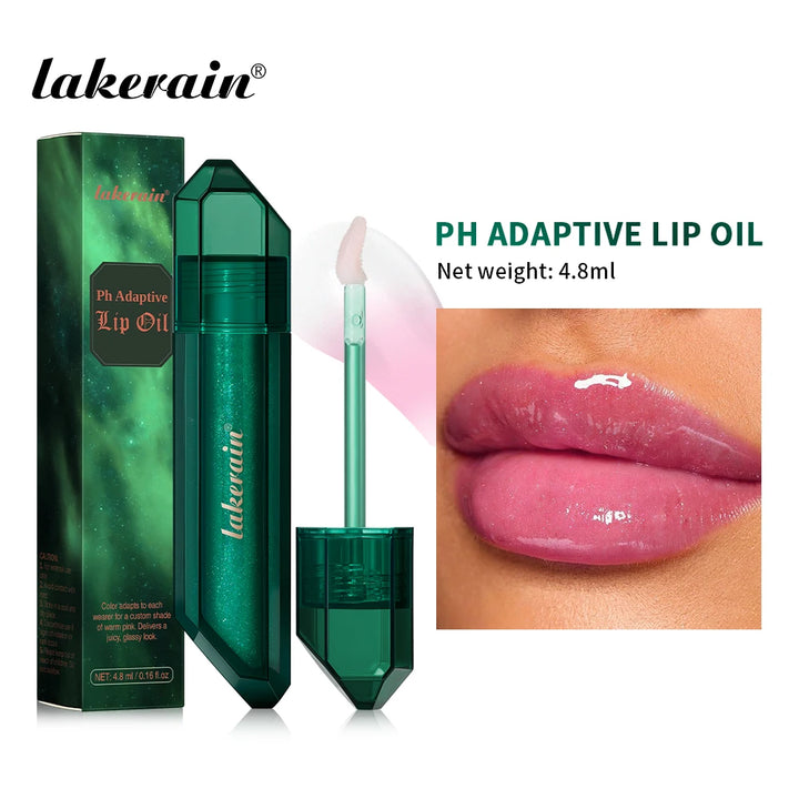 PH Adaptive Color Lip Oil Instant Glass Shine Plumping Finish Iridescent Shine Lip Oil Long-lasting Hydration Smooth Lip Care