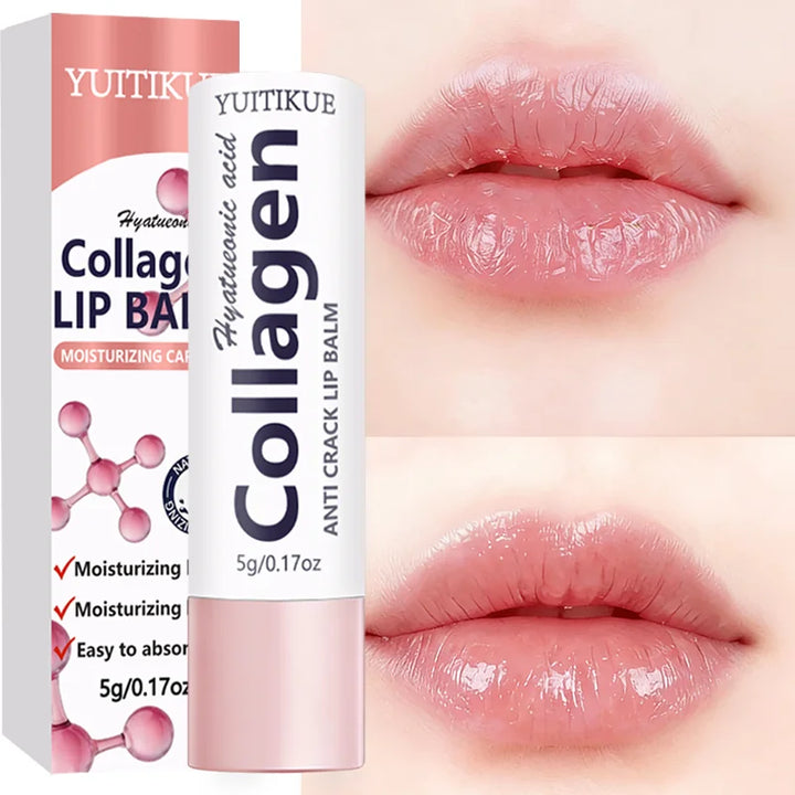 YUITIKUE Collagen Anti Crack Lip Balm | With Hyaluronic Acid | Moisturizing Care For Soft Luminous Lips Easy To Absorb 5g