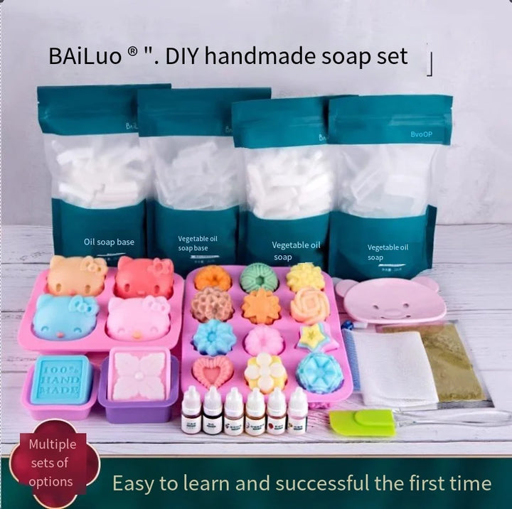 Handmade Soap DIY Material Pack Homemade Breast Milk Fragrance Soap Mold Making Tools Vegetable Oil Soap Set