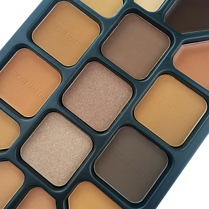15-Color Face Contour Powder Palette Matte Highlighter Natural Shading Concealer Wet & Dry Formula for Face Sculpting Makeup