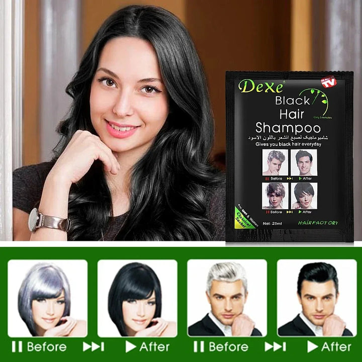 10 Pcs Dexe Fast Black Hair Shampoo 5 Mins Fast Become Black Hair Dye Herb Natural Hair Care Restore Colorant Shampoo Hair Care