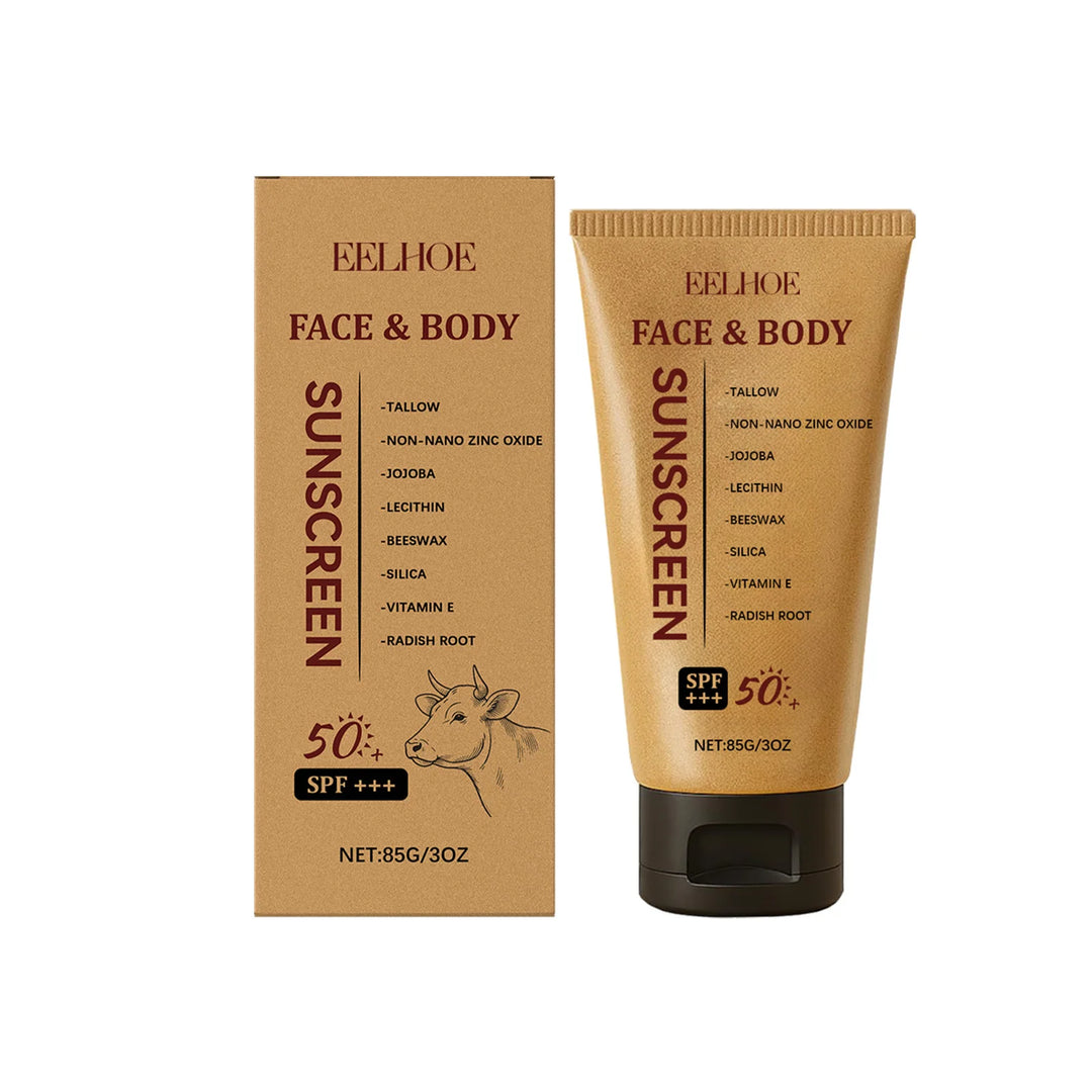 Beef Tallow Sunscreen Spf 50 Anti Sunburn UV Protection Cream Moisturizing Face Body Sunblock Matte Lightweight Non-Greasy ﻿