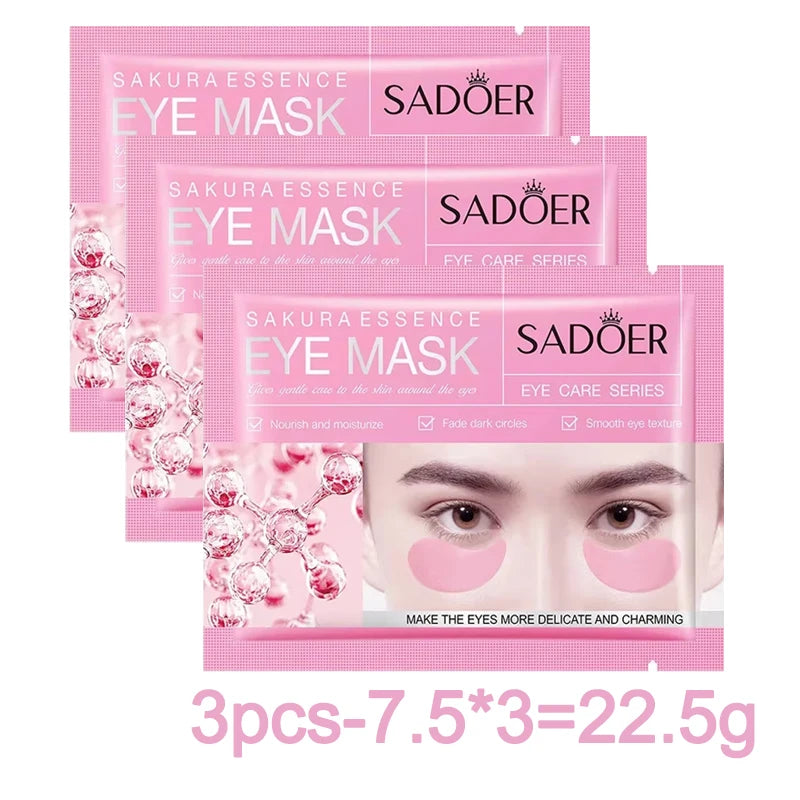 Collagen Eye Mask Essence Sakura Wrinkle Removing Eye Care Patches Fade Fine Line Anti Dark Circles Bag Anti-Puffiness Eye Care