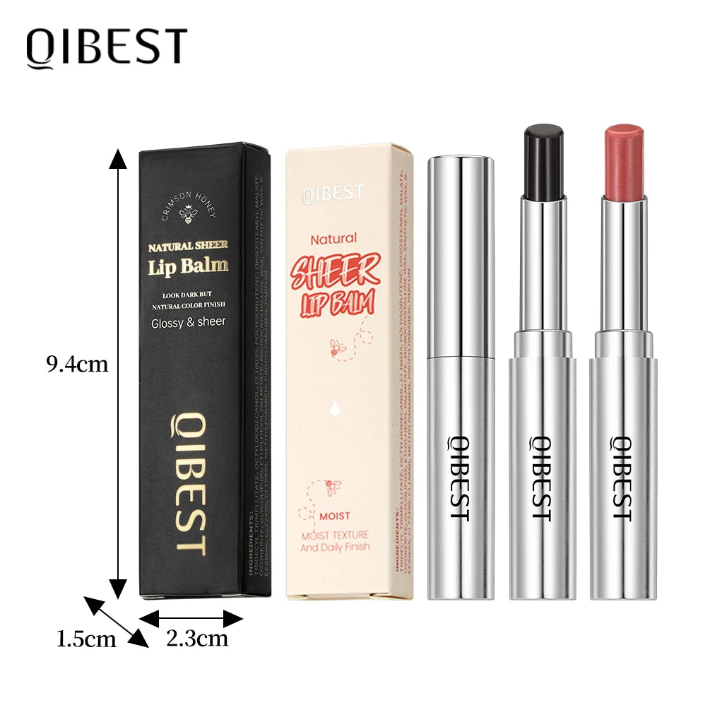 QIBEST Natural Sheer Lip Balm Moisturizing Honey Lipstick Tinted Lip Plumping Balm Smooth Enhancing Natural Color Lip Care