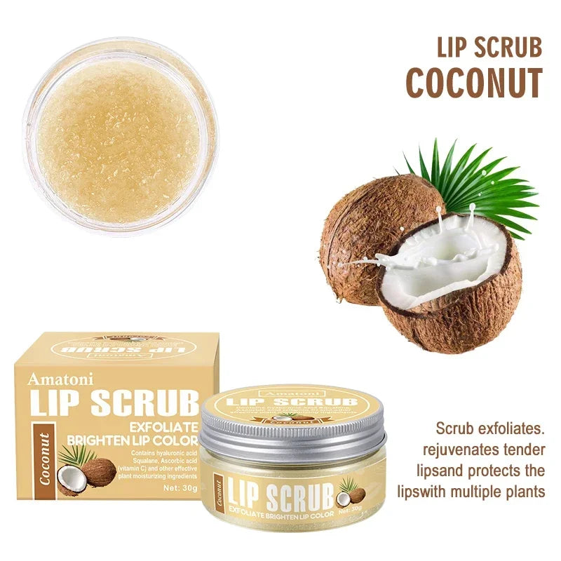 Lip scrub 30g raspberry vanilla coconut watermelon lip brighten exfoliating lip moisturizing gift for women