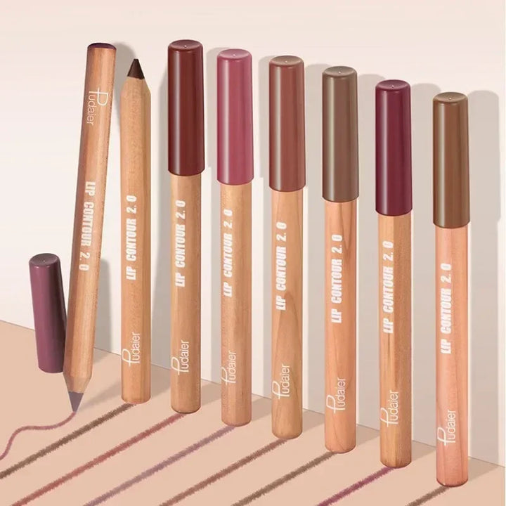 Matte 8-colors Lip Liner Pencil Lip Contour Lipstick Pen Nude Brown Lipstick Pencil Natural Lasting Waterproof Lipliner Makeup