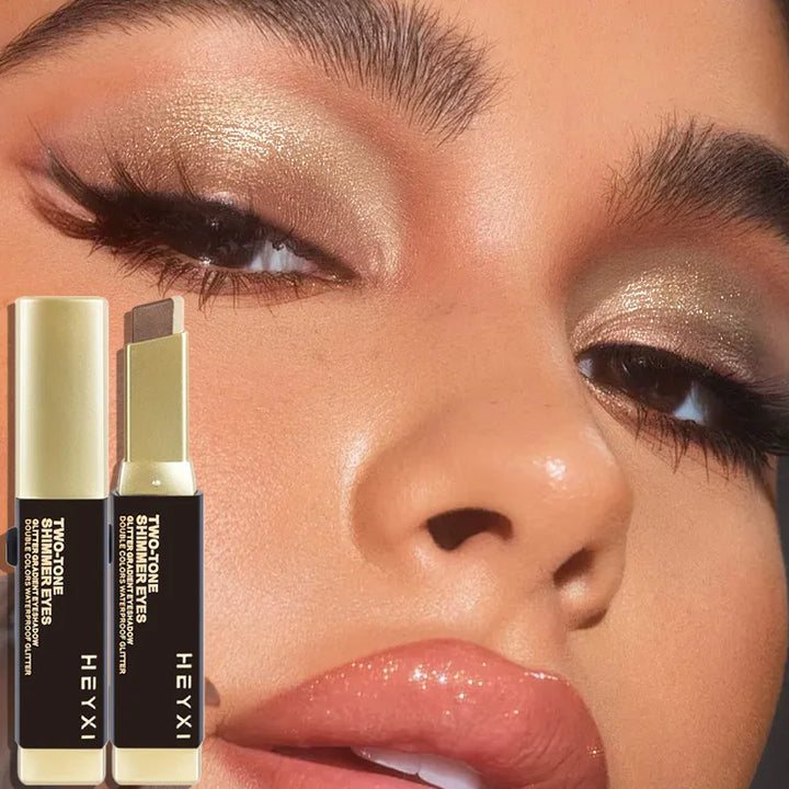 Double Color Eye Shadow Stick, Naturally Tinged, Not Easy to Mottle Off Makeup, Pure Color, Create Natural Makeup Effect