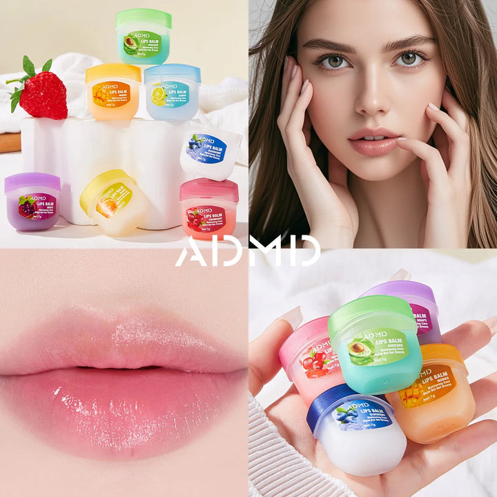 8 Pieces Vaseline Lip Balm Set Rose Lemon Flavor Moisturizing Anti-Dry Crack Long Lasting Nourishing Lip Mask Lip Care