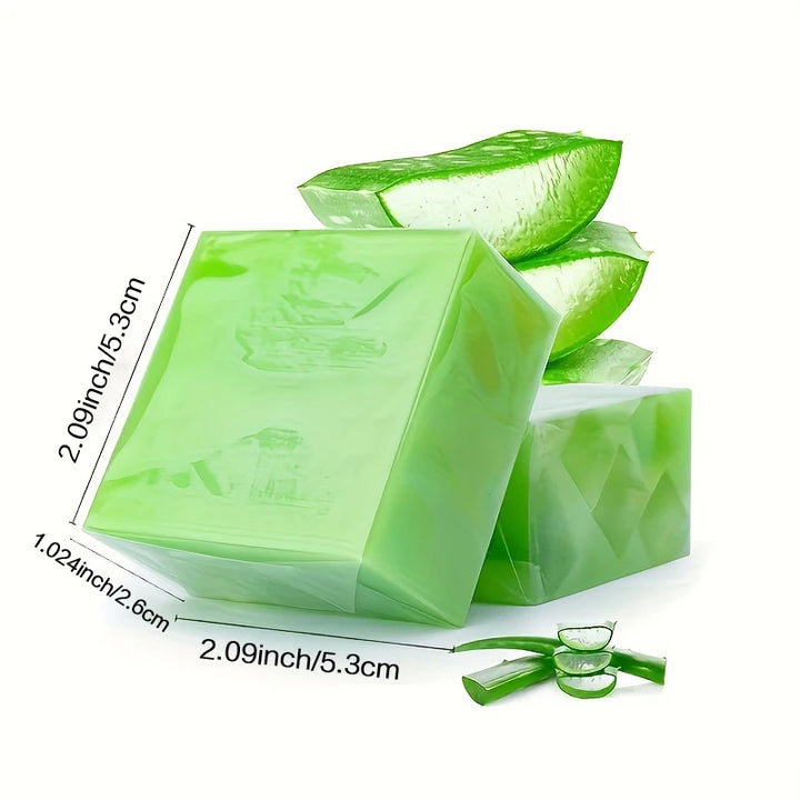 All-Natural Aloe Vera Handmade Soap with Essential Oils - 100g x 2, Unisex, Travel-Friendly