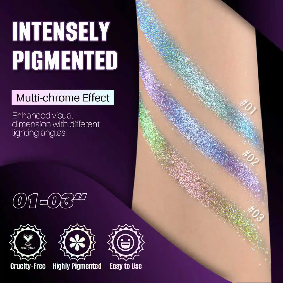 CHARMACY Chameleon Glitter Eyeshadow Color Shift High Pigment Single Eyeshadow Smooth Blendable Formula Eyeshadow for Party