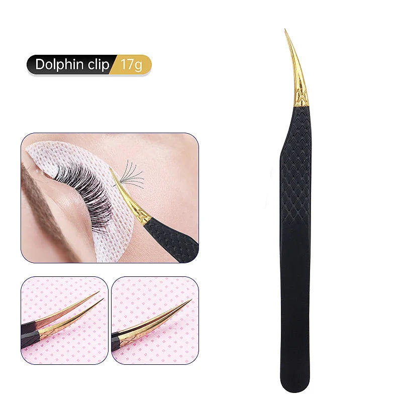 1Pc Anti-static Stainless Steel Eyelashes Tweezers Lashes Extension Supplies Industrial Precision Eyebrow Tweezer Makeup Tools