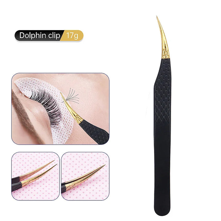 1Pc Anti-static Stainless Steel Eyelashes Tweezers Lashes Extension Supplies Industrial Precision Eyebrow Tweezer Makeup Tools