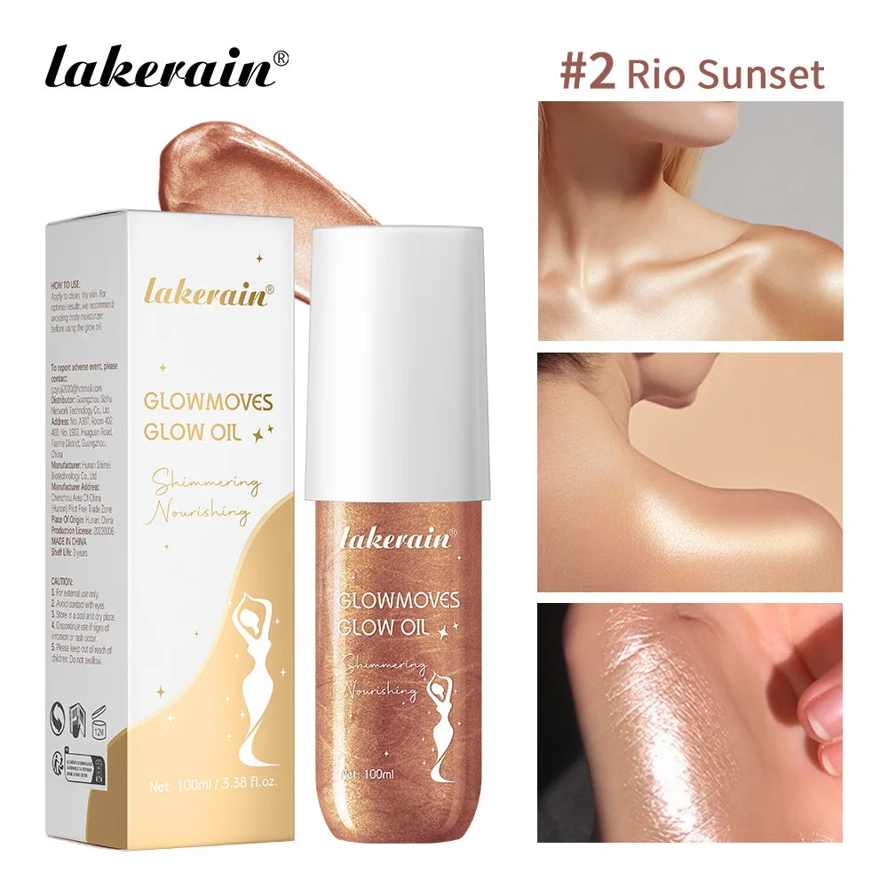 Body Care Glow Oil Glowmotions Glow Body Oil 100ml Hydrating Softening Brazilian Shimmer Bronze Non-Greasy Non-Sticky for Body C