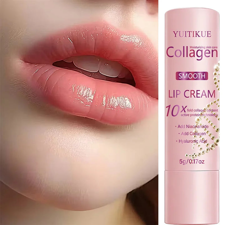 YUITIKUE 10X Collagen Lip Cream - Hyaluronic Acid & Niacinamide, Long-Lasting Hydration for Chapped Lips