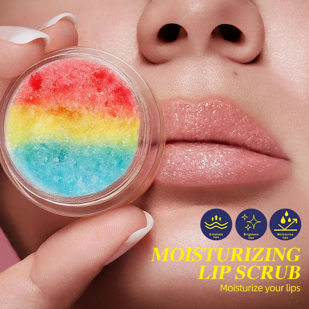 Qiciy Lip Scrub Natural Ingredients Sweet Lip Care Moisturizing Hydrating Gently Exfoliates Anti-Cracking Improves Lip Lines Lip Makeup Base