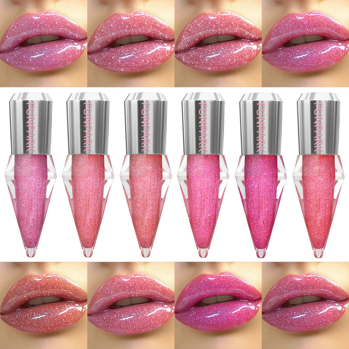 8 Colors Moisturizing Lip Gloss Shimmer Glitter Long Lasting Lip Oil Gloss Care the Lips Korean Makeup Gifts Pink Plumping Lips