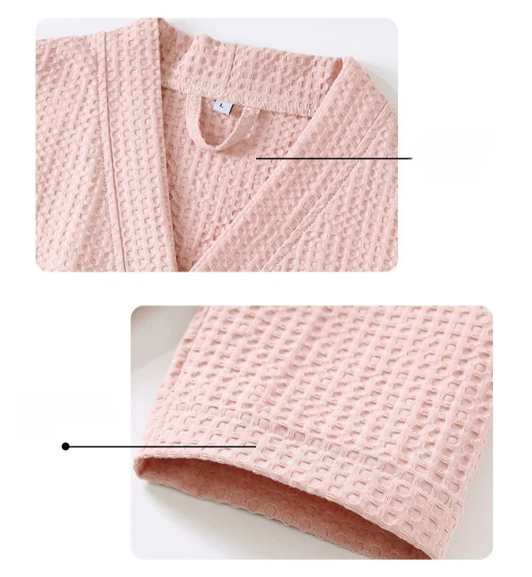 Bathrobe for Women and Men Cotton Waffle Quick Drying All Season Thin Design Hotel Bth Towel Beauty Salon Bath Robe Couples