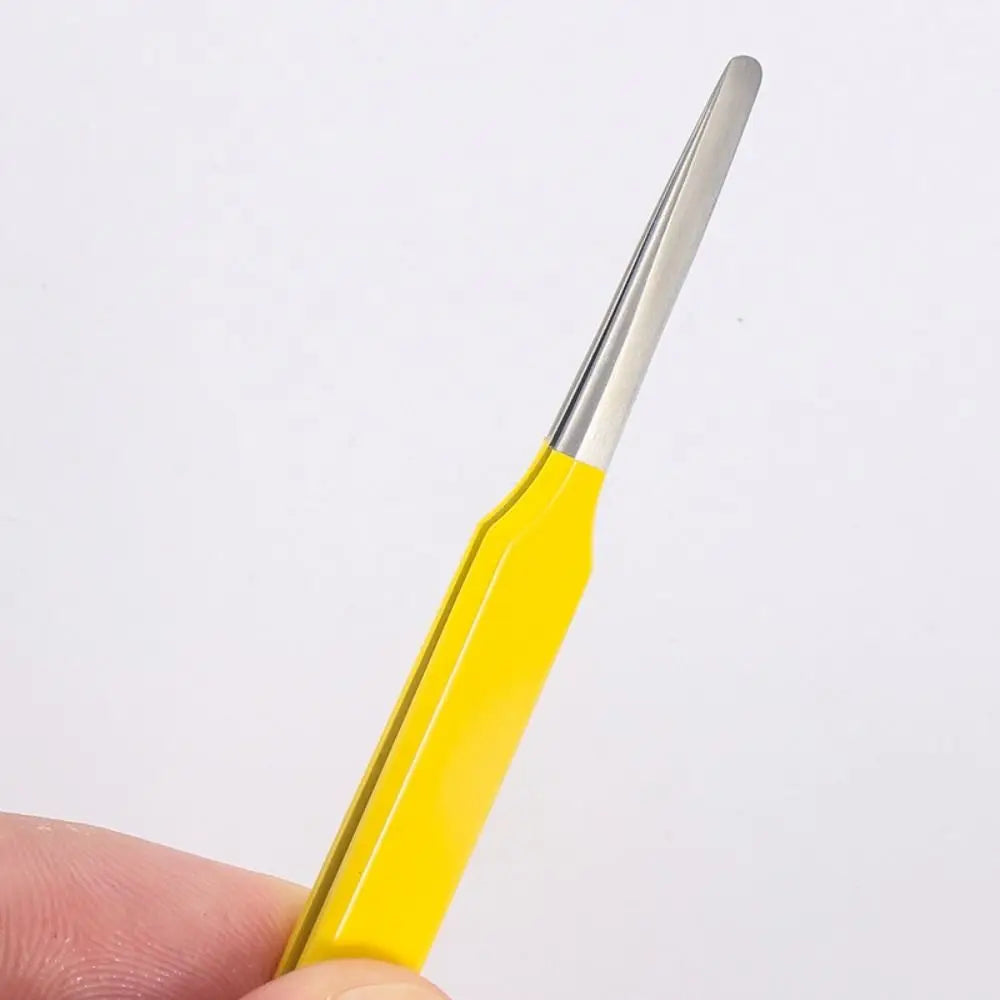 Multifunctional Round Tip Eyebrow Tweezers Stainless Steel Straight False Eyelashes Applicator Eyelash Extension Aids