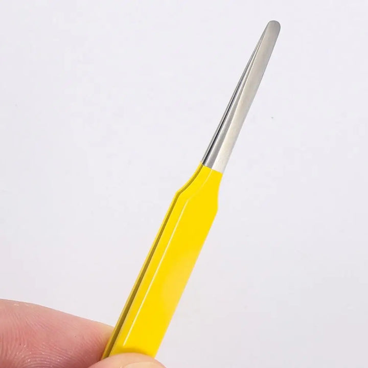 Multifunctional Round Tip Eyebrow Tweezers Stainless Steel Straight False Eyelashes Applicator Eyelash Extension Aids