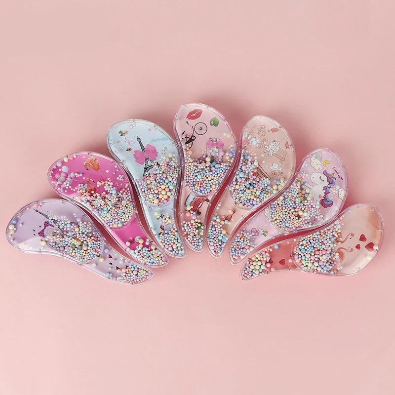 2025 New Cute Children's Horn Comb Cartoon Transparent Comb Anti Knot Fashion Massage Comb Smooth Hair Comb Hairdressing Comb