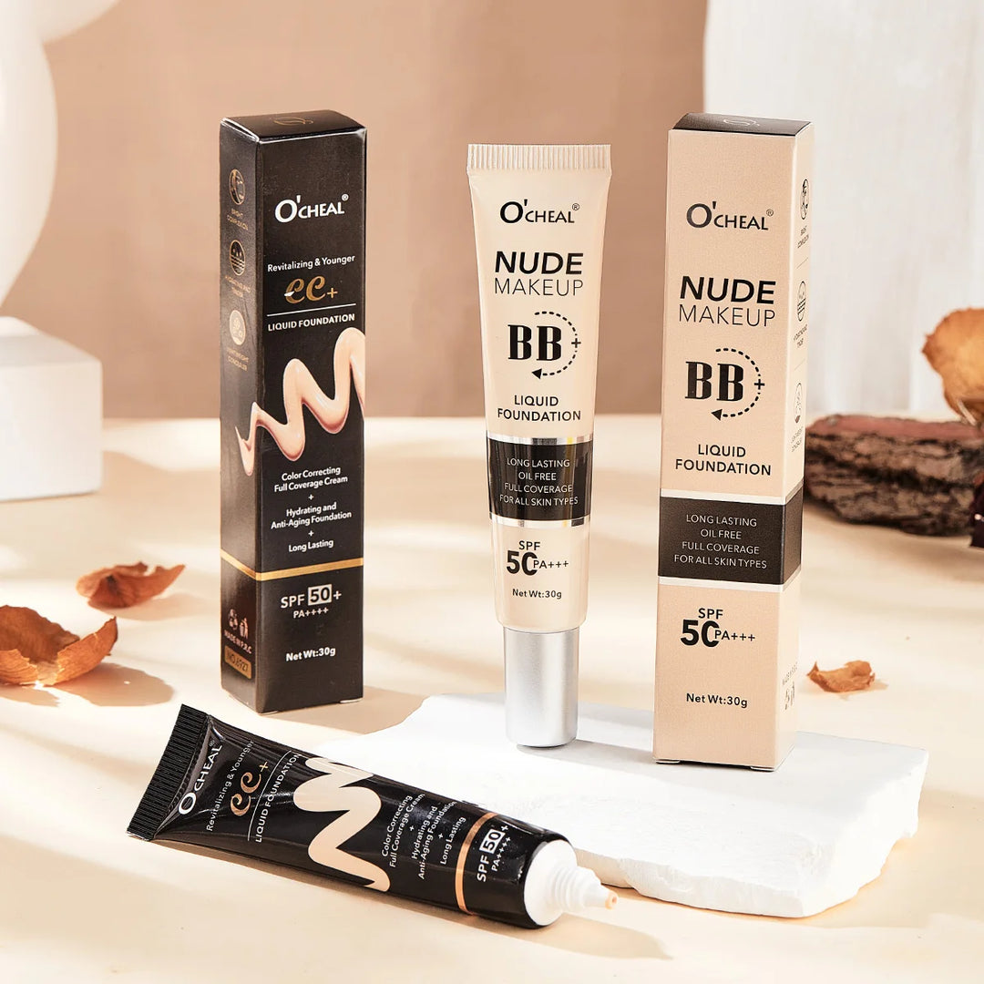 Ocheal 30g BB/CC sunscreen Cream SPF 50/PA+++ Facial Liquid Foundation Cream Long Lasting Coverage Oil Free All Skin Makeup