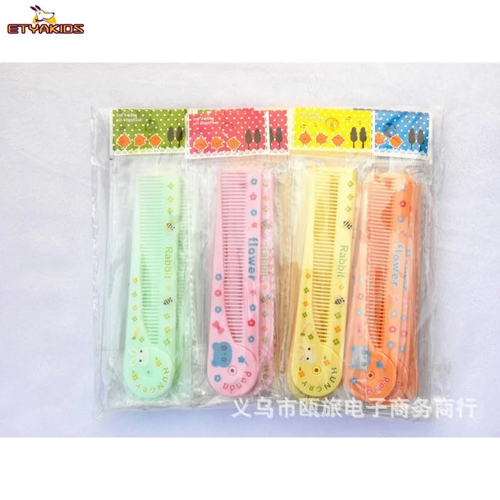 Cartoon Baby Children Folding Plastic Travel Comb Mini Portable Hairbrush Salon Styling Tail Comb Essential Hair Care