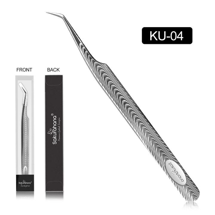 SAKURAHANA Anti-Static Eyelash Tweezers Professional High Precision Volume Extension Stainless Steel Anti-slip Makeup Tool