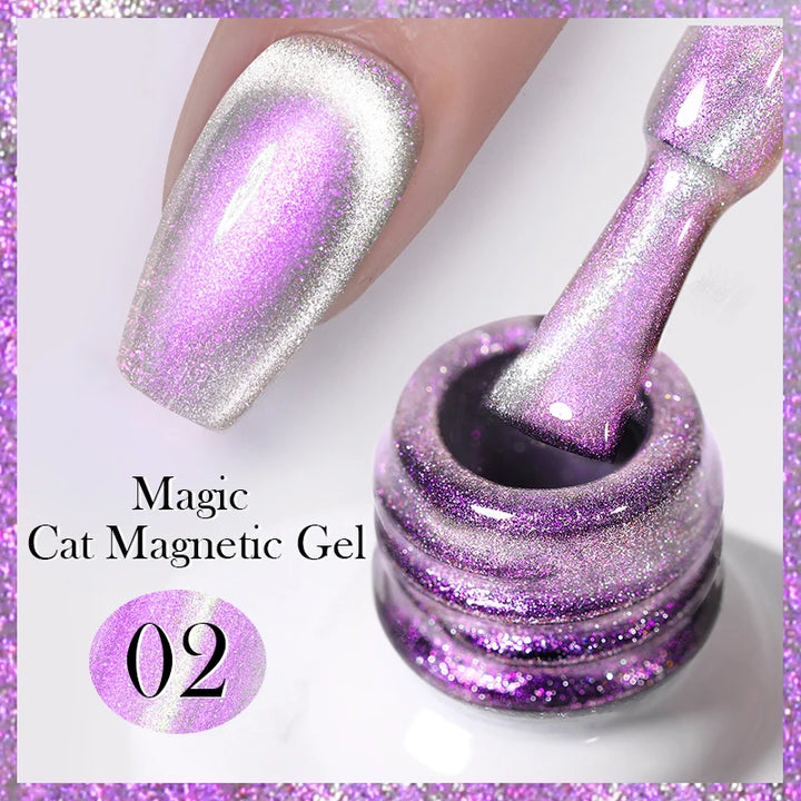BORN PRETTY Sparkling Glass Bead Cat Magnetic Gel Nail Polish Flash White Spar Red Color Semi Permanent Soak Off UV Gel Varnish