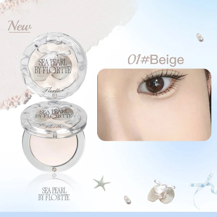 FLORTTE Single Highlighter Powder, Natural Transparent Watery Glow, Brightens Skin Tone & Creates 3D Makeup