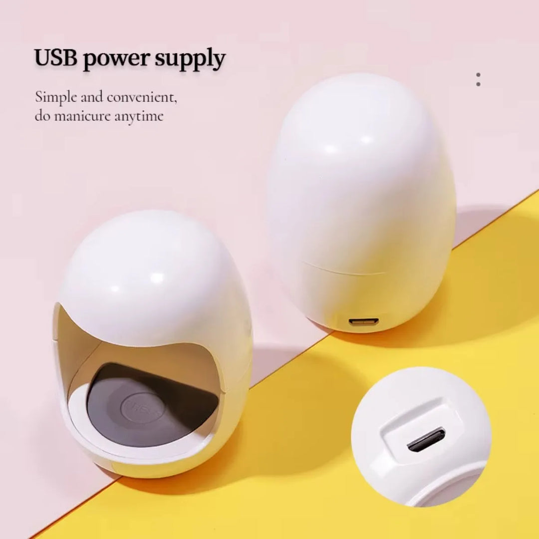 YIKOOLIN 6W Mini UV LED Nail Lamp – Cute Eggshell Design, USB Portable Gel Curing Light