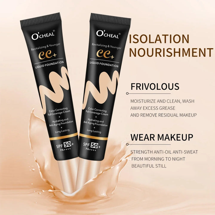 BB Cream SPF50 PA Plus Foundation Waterproof Long Lasting Brightening Primer Sunscreen Makeup Base Cosmetics For Women